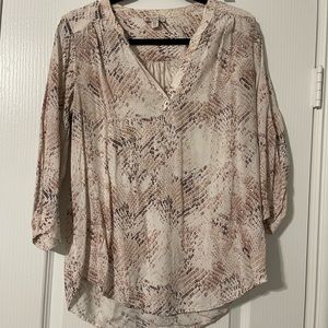 Cream Snake Print Blouse